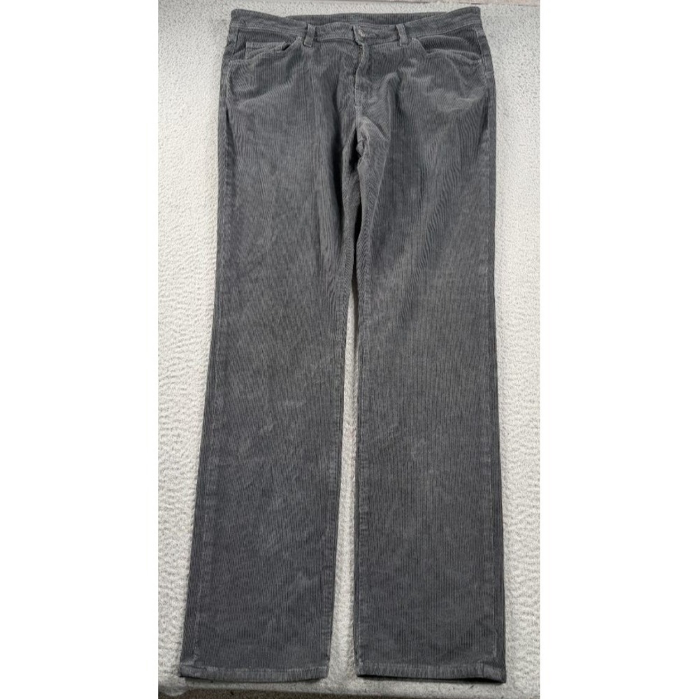 Johnnie O Cardiff Corduroy Pants Mens 38x33 Gray Straight Leg 5 Pocket Casual